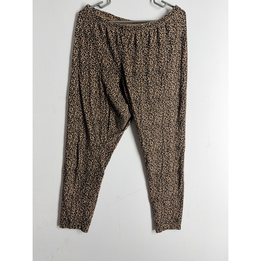 Old Navy Leopard Print Leggings XXL Tan Black Animal Print Cotton Stretch Pants